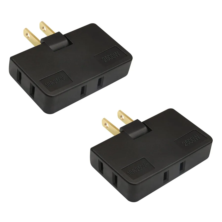 ADAPTADOR ELECTRICO TRIPLE GIRATORIOENCHUFE PLANOC/NEGRO10A HOME LIGHT
