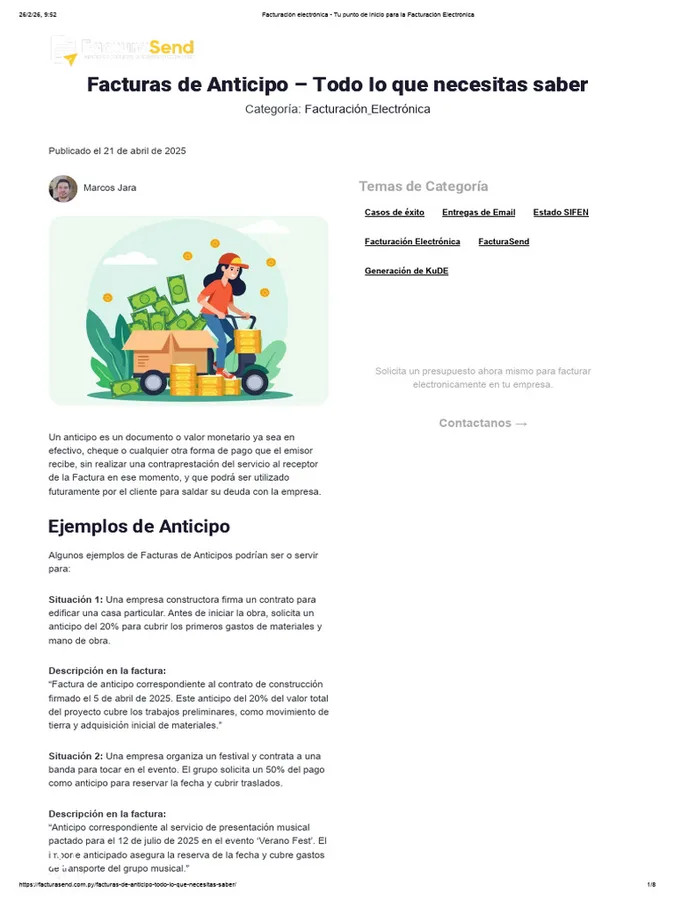 ANTICIPO FACTURADO SACMIN
