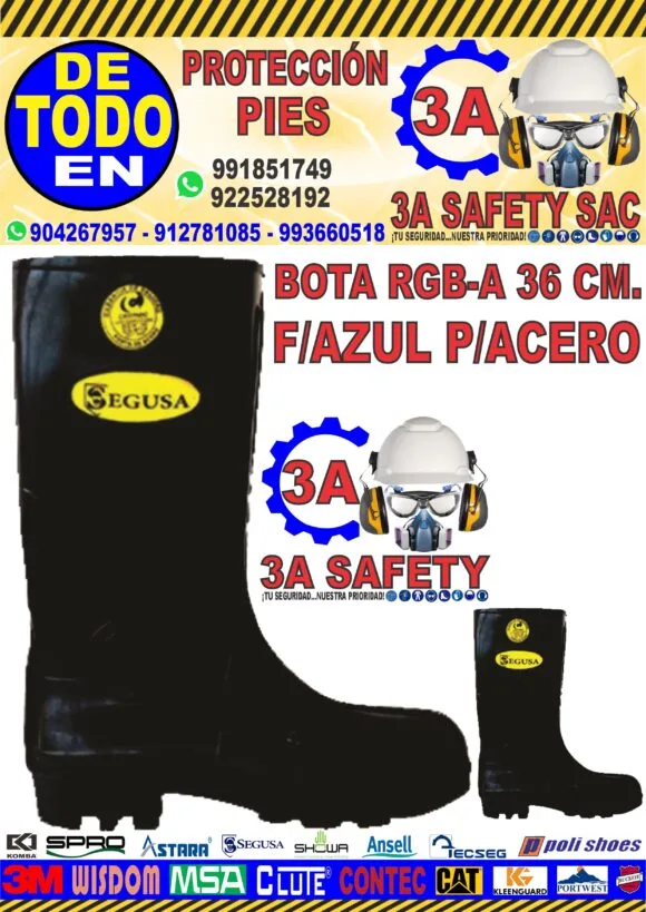BOTA P/ACERO F/AZUL 36CM C/LOGO T-37 SEGUSA