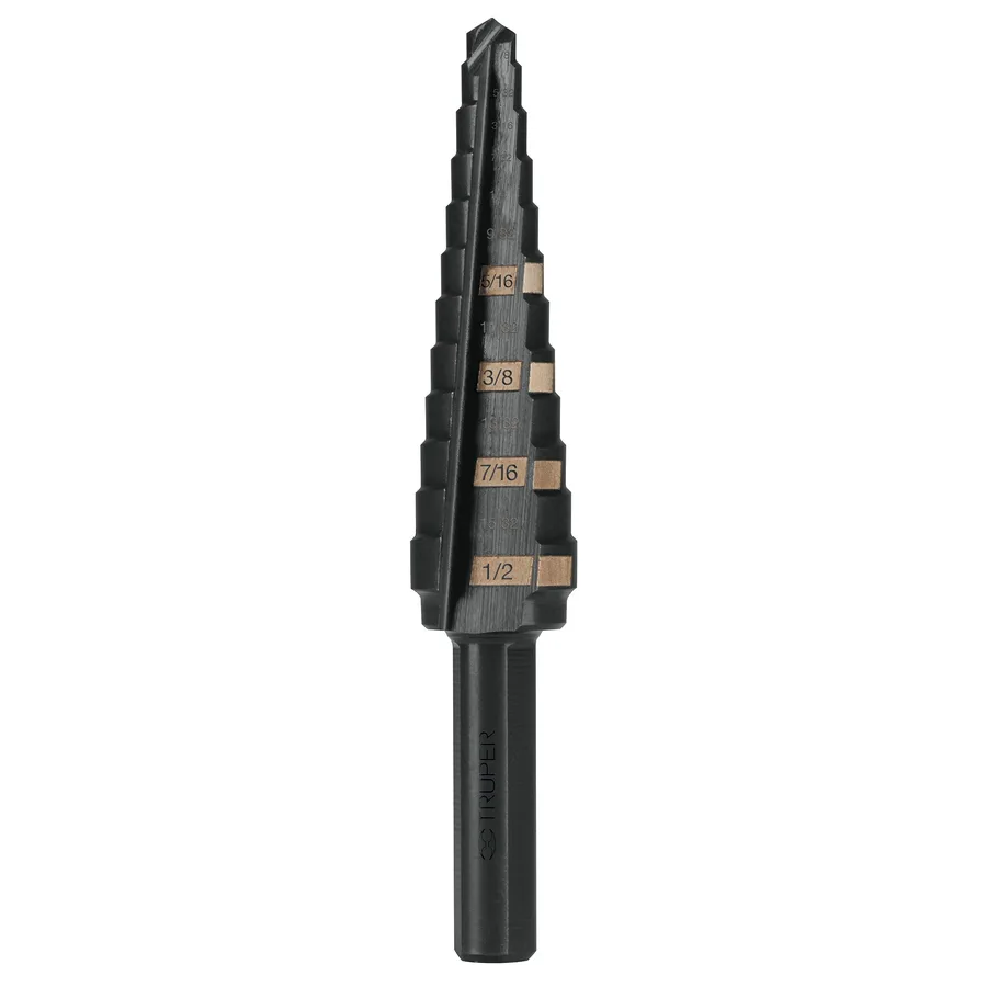 BROCA ESCALONADA XIDO NEGRO 13 ESCALONES 1/8 A1/2 TRUPER