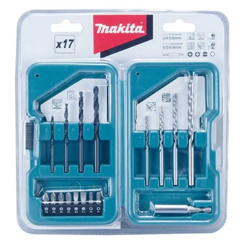 BROCAS + PUNTAS DE ATORNILLADOR -17 PC MAKITA
