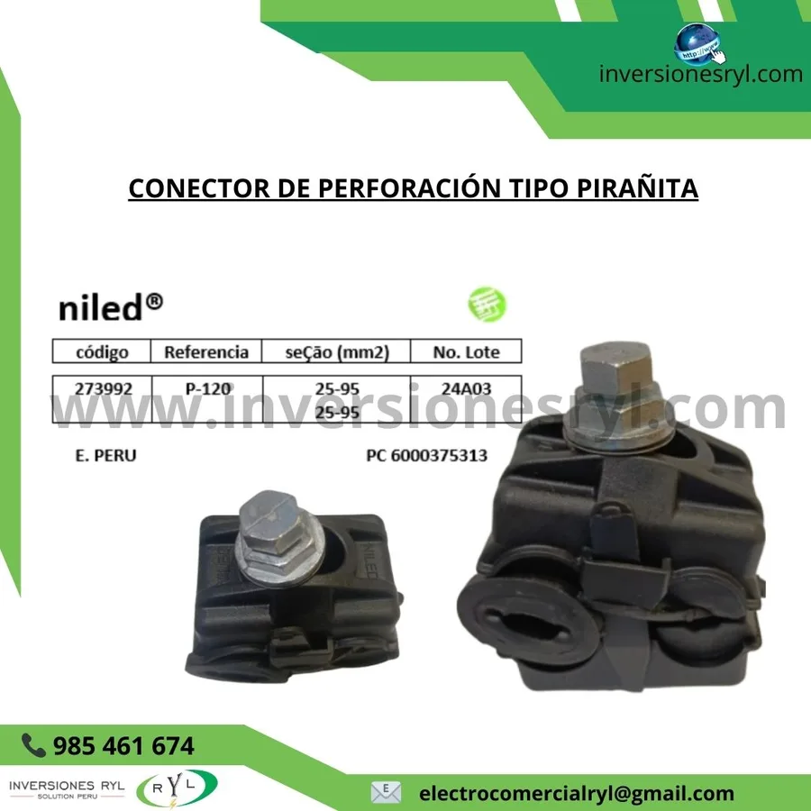 C0NECTORES TIPON PIRAÑA GRANDE PARA CABLE 120 S/M