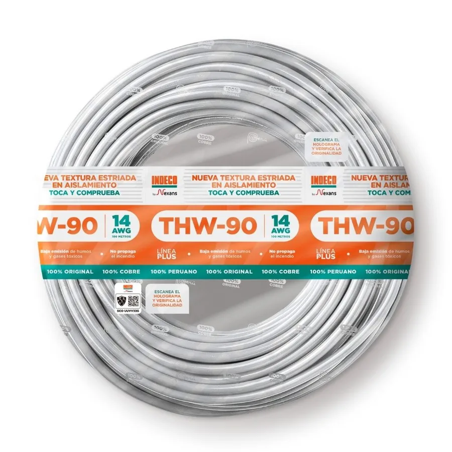 CABLE THW-90 N° 14 AWG BLANCO INDECO