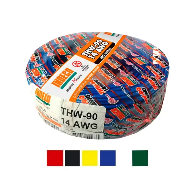 CABLE THW N° 14 AWG COLORES VARIOS (7 FILAMENTOS) INDECO