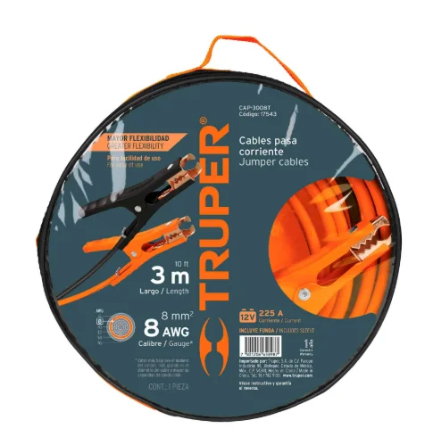 CABLES P/BATERIA 3M CALIBRE 8 AWG TRUPER