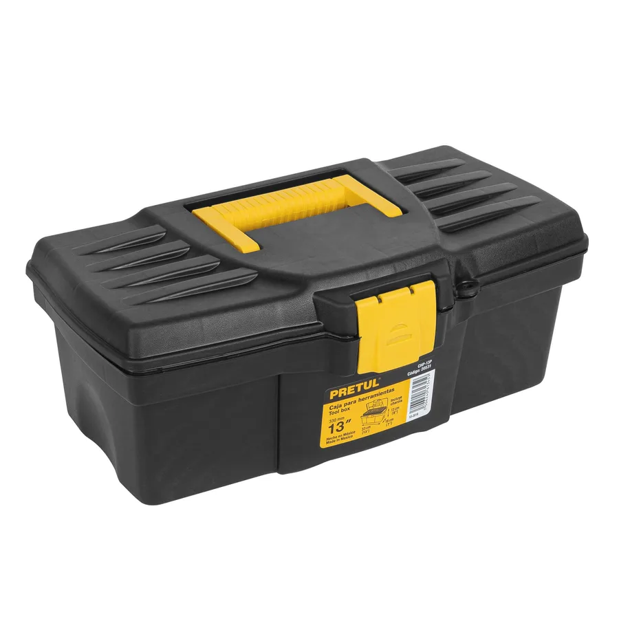 CAJA HERRAMIENTA 13 BROCHE AMARILLO PRETUL"