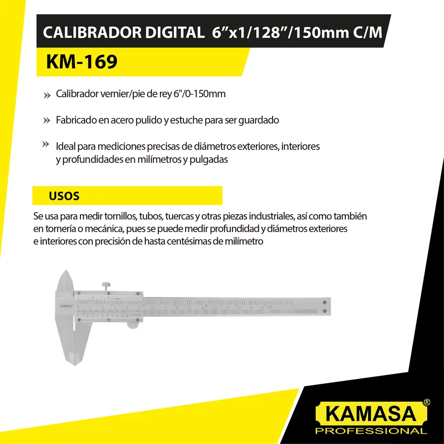CALIBRADOR 6 X 1/128"/ 150 MM C/M KAMASA"