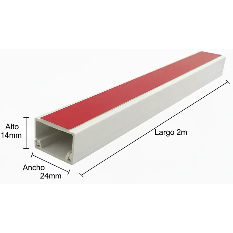 CANALETA REFORZADA 14 X 24 (25)PVC C/PEG ROJO 2M HOME LIGHT