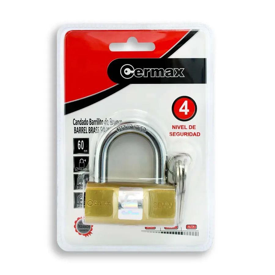 CANDADO DE BRONCE CROMADO 60MM C&A