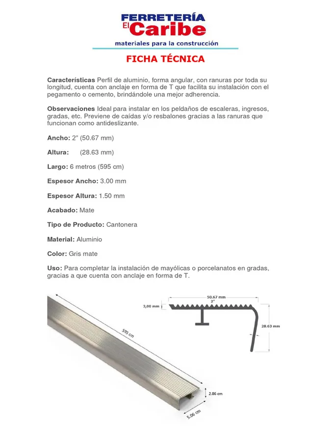 CANTONERA DE ALUMINIO 2 1/2 S/M