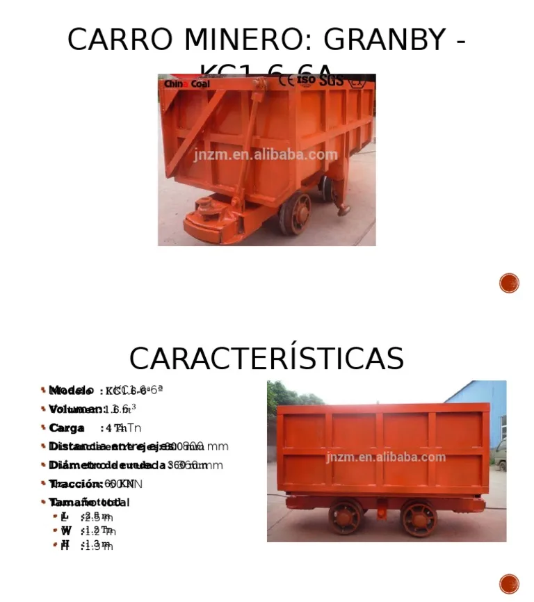 CARRO MINERO DE 0.5 TON - 750 KG - C/SISTEMA DUAL (PALANCA / PEDAL) GANDER