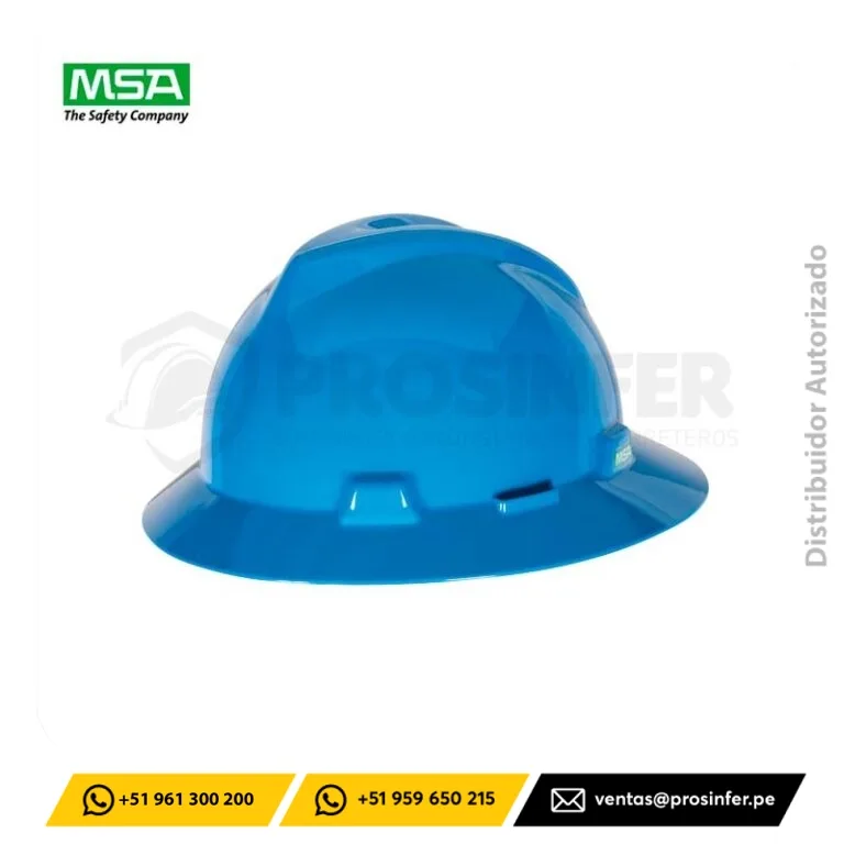 CASCO SOMBRERO AZUL ONE TOUCH C/PORTALAMPARA MSA