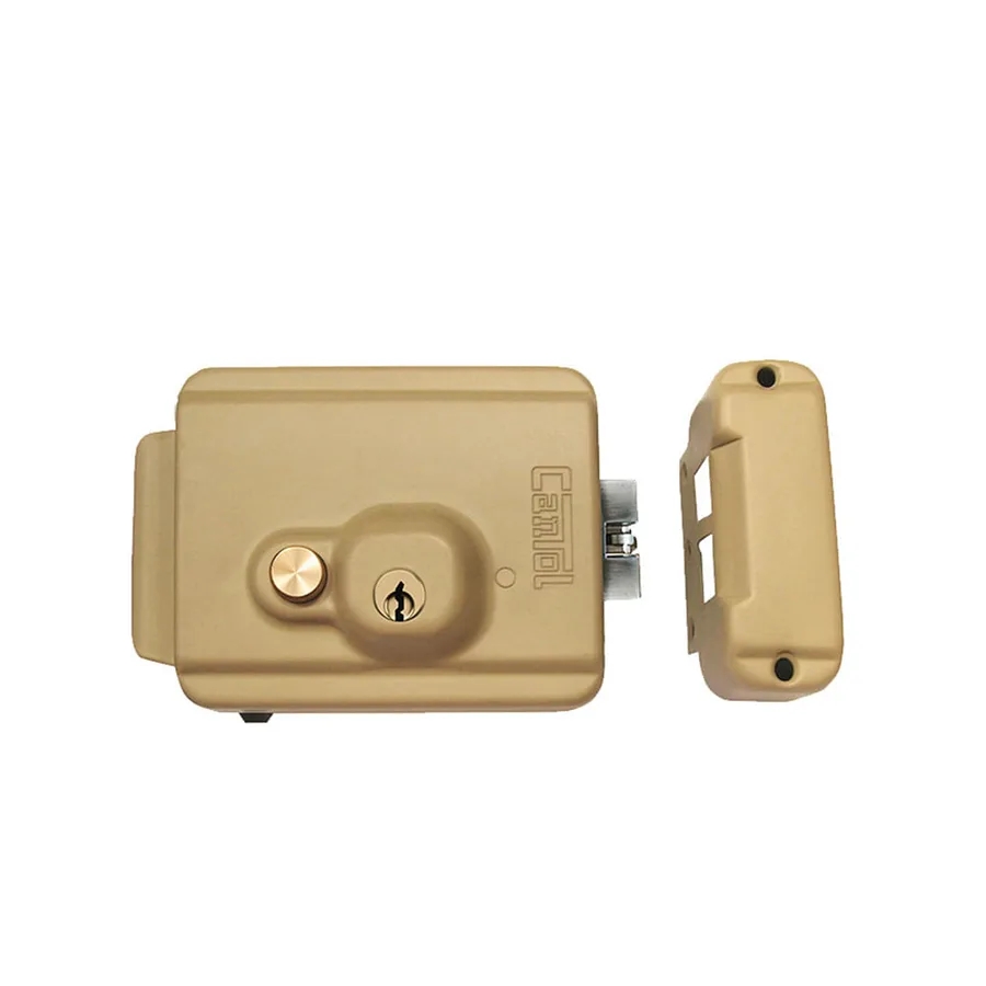 CERRADURA ELECTRICA C/BOTAN COLOR DORADO CANTOL