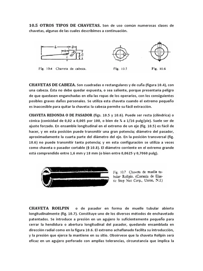 CHAVETAS DE EJE DAMPER