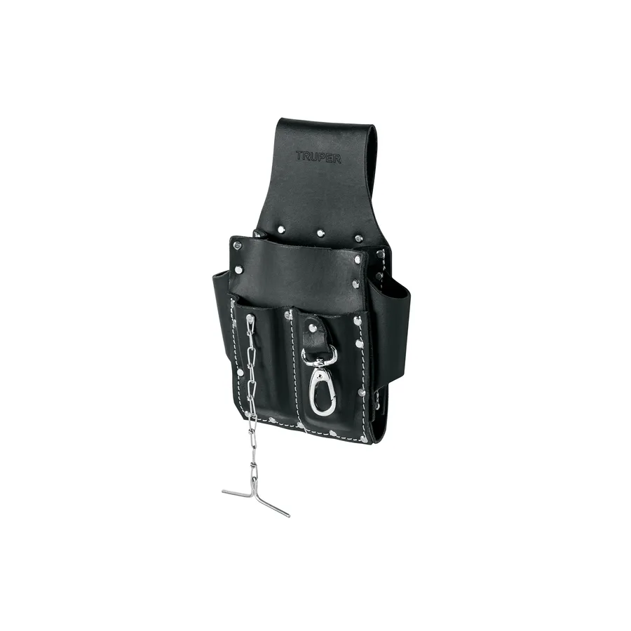 CINTURON PORTA HERRAMIENTAS DE CUERO GRANDE 7 COMPARTTI TRUPER