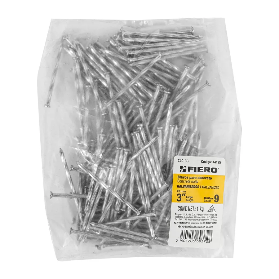 CLAVOS GALVANIZADOS PARA CONCRETO 1 X 9 /390 UNID UYUSTOOLS"