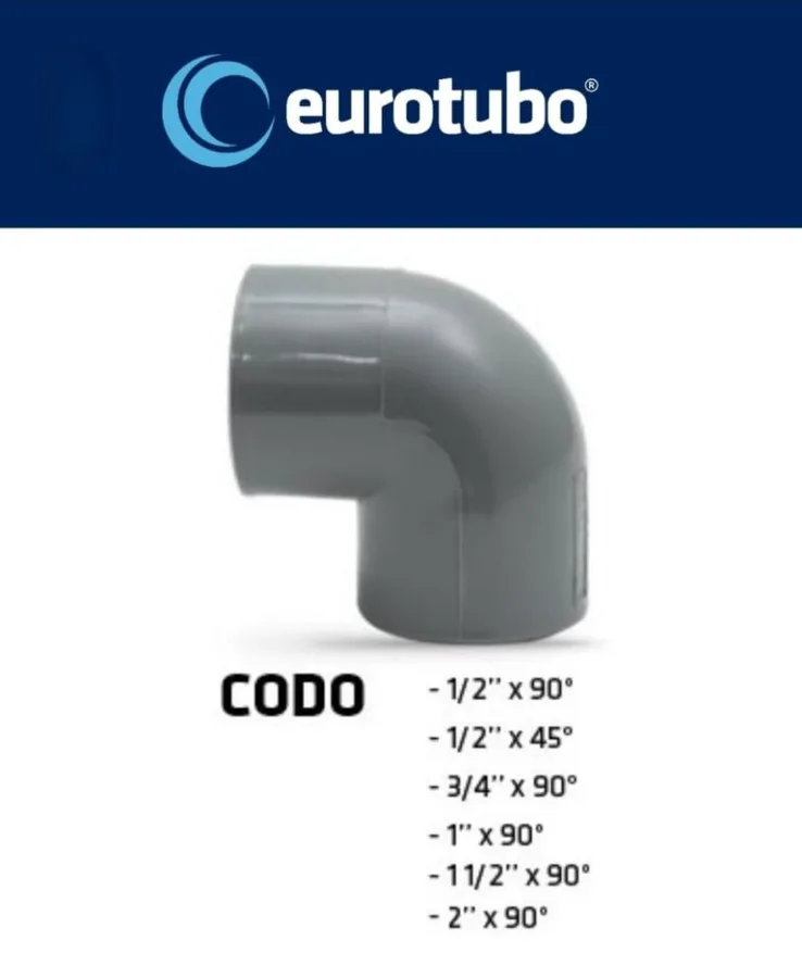CODO PVC INYECTADO 1/2 90° SP EUROTUBO