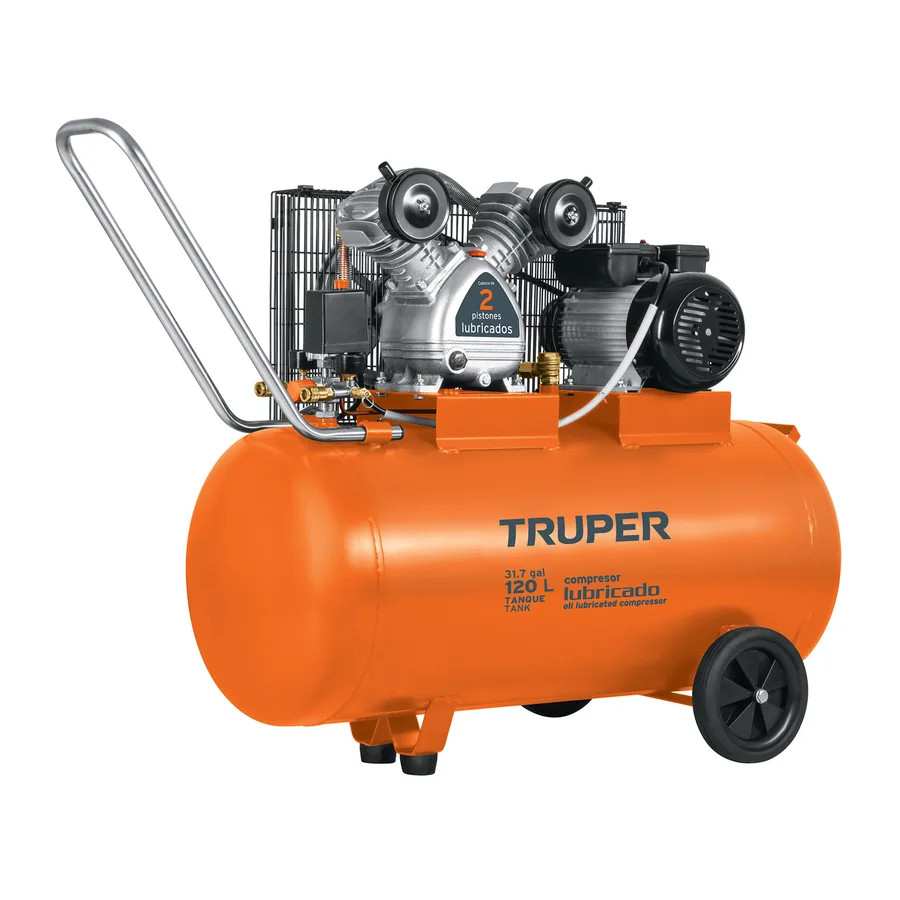 COMPRENSORA HORIZONTAL LUBRICADA DE BANDA 220 V 12 TRUPER