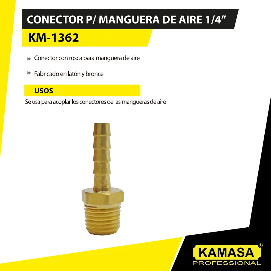CONECTOR P/MANGUERA DE AIRE 1/4 DOBLE KAMASA