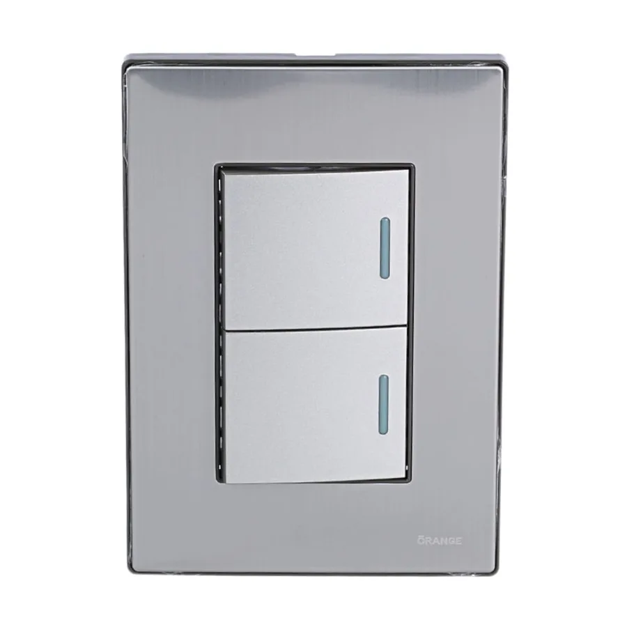 CONMUTADOR EMPOTR DOBLE ACERO INOX UYUSTOOLS