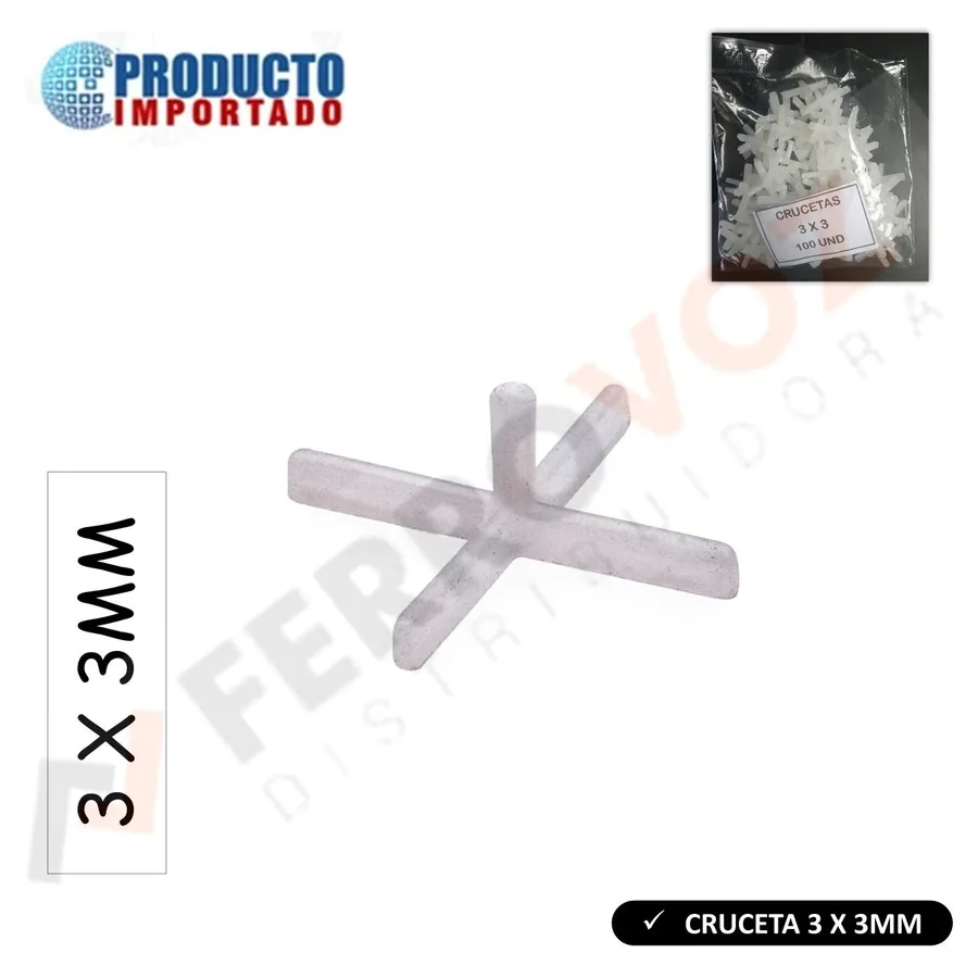CRUCETA P/ MAYOLICA 3X3 MM CARDEPLAST