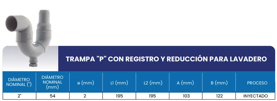 DESAGUE 3 1/2 (TRAMPA LAVAPLATO) DE PVC RECORD