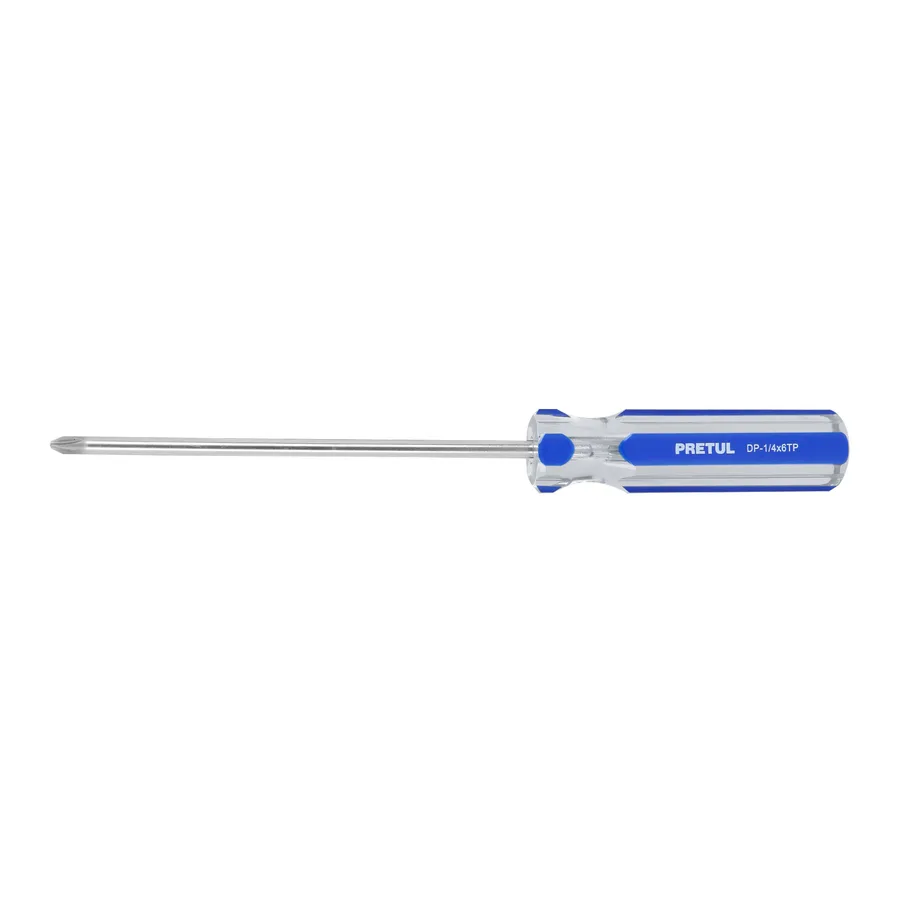 DESARMADOR DE CRUZ 1/4 X 6 MANGO DE PVC PRETUL