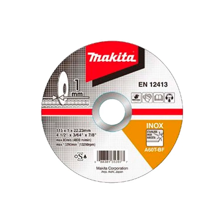 DISC.ABRA.CORTE INOX 180 X 1.6 X 22.23 MM MAKITA