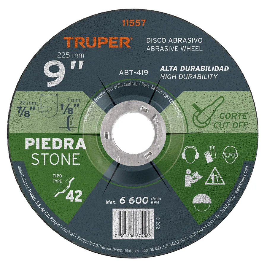DISCO ABRASIVO CORTE 9 TRUPER"
