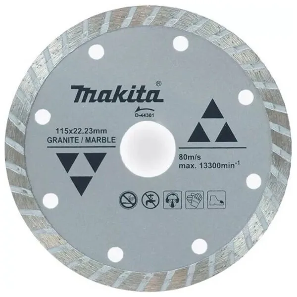 DISCO DIAMANTADO TURBO PARA GRANITO/MARMOL/SECO 115X7X22.23MM MAKITA