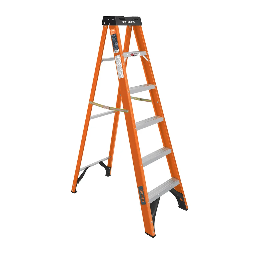 ESCALERA DE TIJERA TIPO II 5 PELDAÑOS FIBRA DE VIDRIO TRUPER