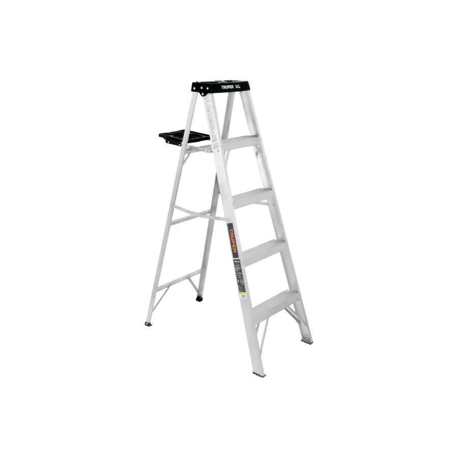 ESCALERA TIPO TIJERA C/BANDEJA C/NEGRO 4P TRUPER