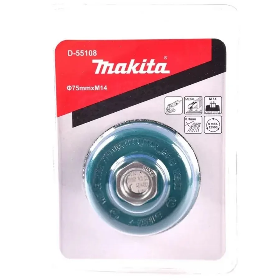 ESCOBILLA GRATA RIZADA T/COPA 75MM.XM14X0.3 MAKITA