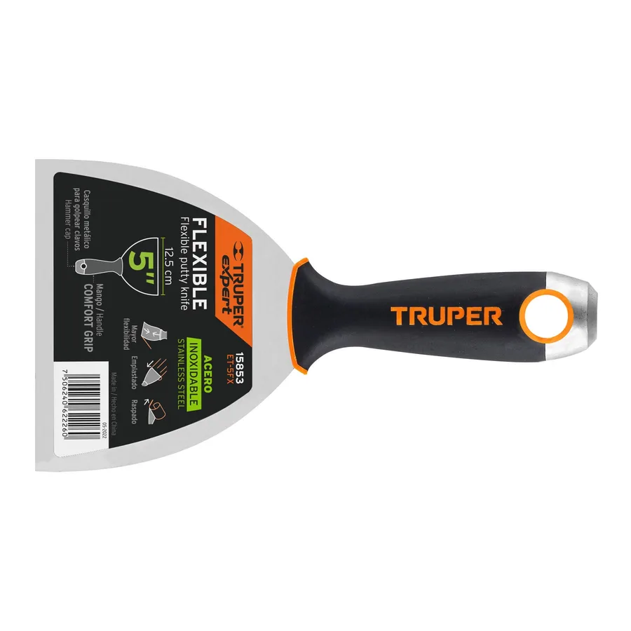 ESPATULA FLEXIBLE 5 ACERO MANGO CONFORT TRUPER"