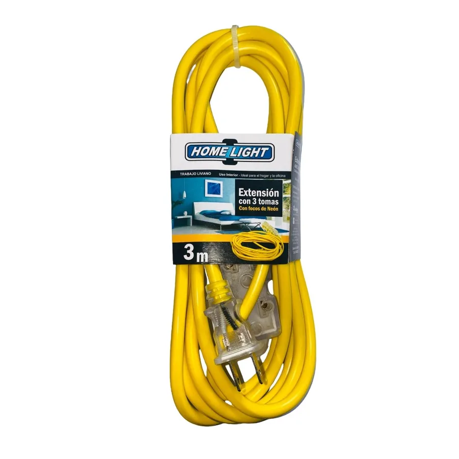 EXTENSION AMARILLA 3 TOMAS 3 MTR HOME LIGHT