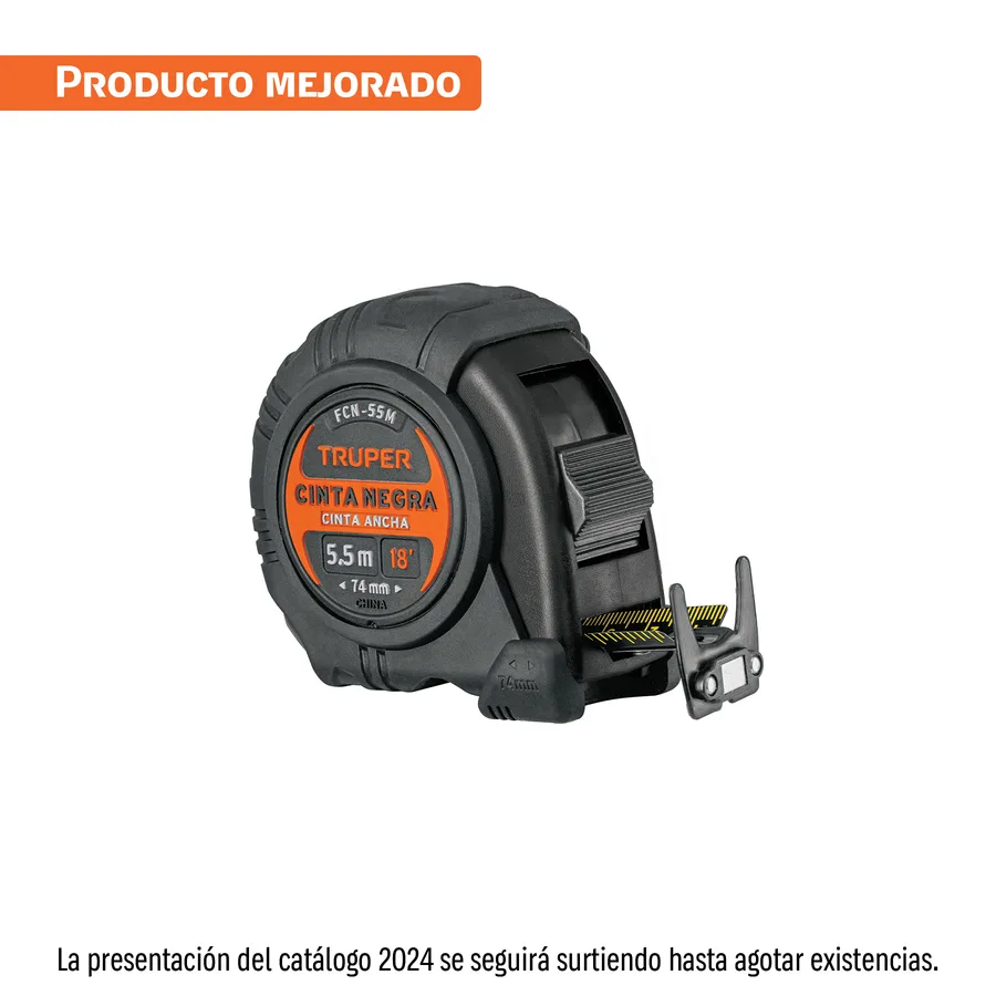 FLEXOMETRO CINTA NEGRA DE 5.5 M TRUPER