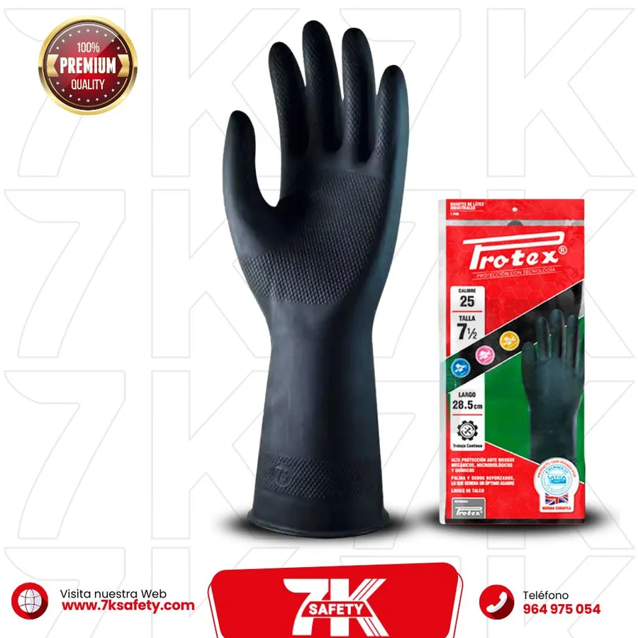 GUANTE DE JEBE CALIBRE 25 T/7 PROTEX