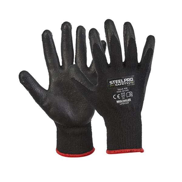 GUANTES D/LATEX NEGRO/AMARILLO T=9/M STELPRO