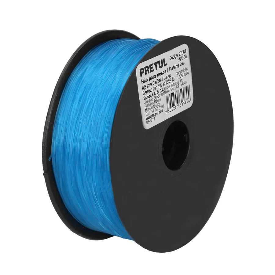 HILO P/PESCA -ROLLO 100M CALIBRE 0.6MM PRETUL