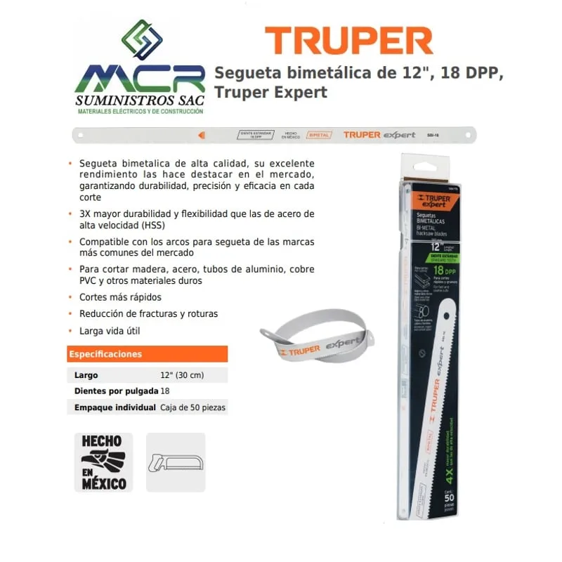 HOJA SIERRA12 BIMETAL TRUPER"
