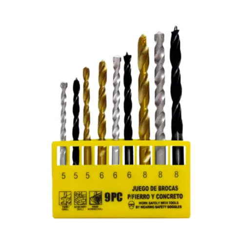 JGO BROCAS FIERRO Y CONCRETO 9PCS KAMASA KM 1487 KAMASA