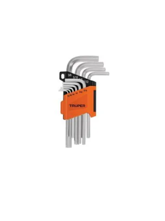 JUEGO  D/10 LLAVES ALLEN ORGANIZA/PLASTICO PULGADAS TRUPER