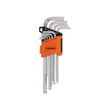 JUEGO D/ 13 LLAVES ALLEN ORGANIZAD/PLASTICO PULGADAS TRUPER