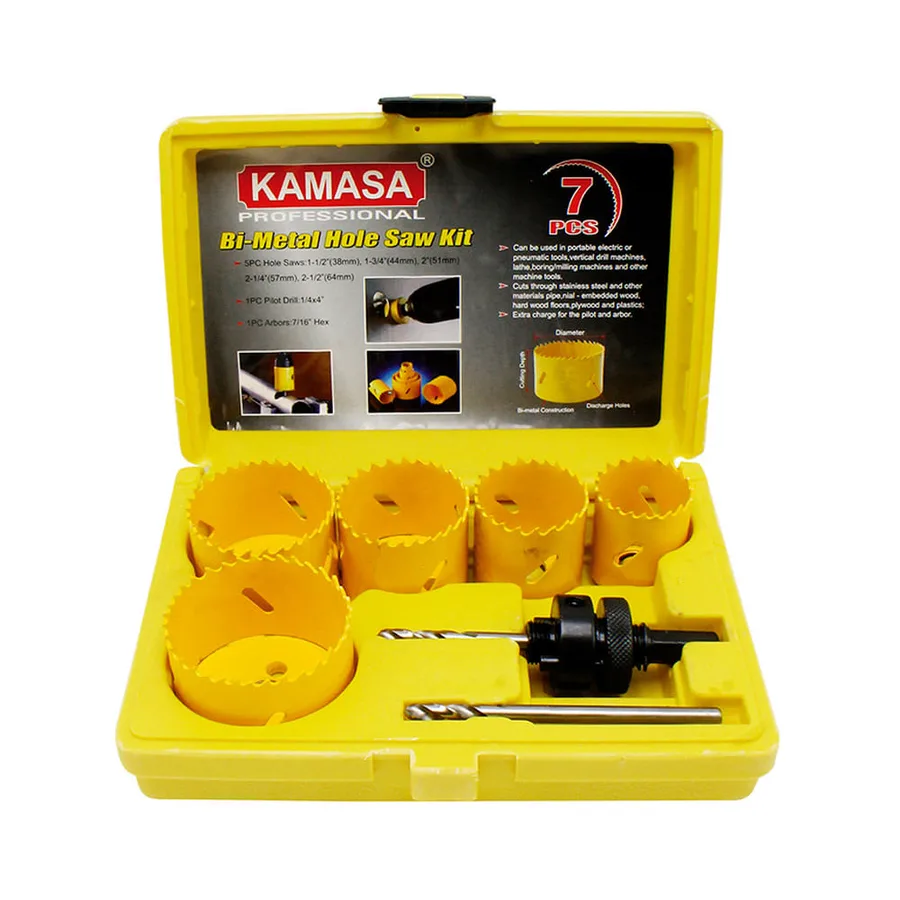 JUEGO D/SIERRAS COPAS P/METAL 7 PZAS KAMASA