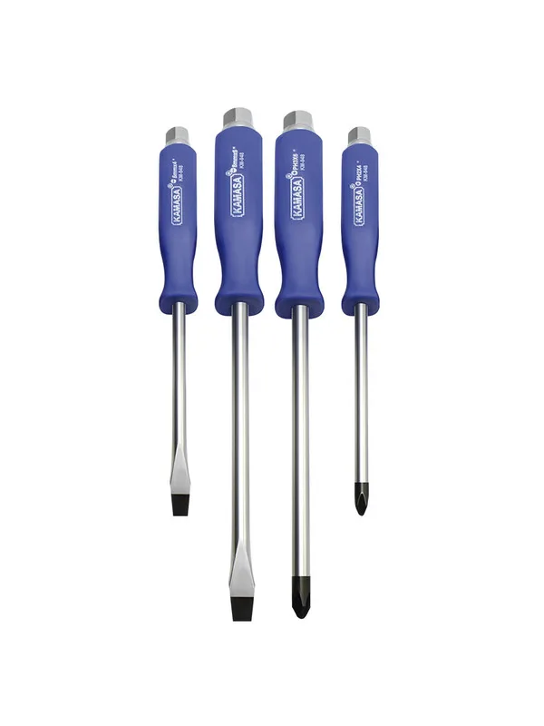 JUEGO DE DESARMADOR GOLPE M/AZUL X 4 PCS KAMASA