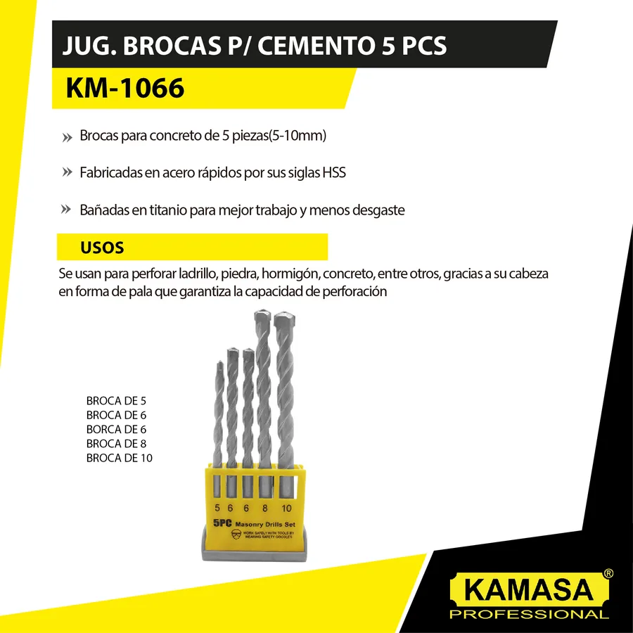 JUG.BROCAS P/FIERRO 8 PCS KAMASA