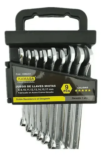 JUG LLAVE MIXTA 9 PCS 8-17 MM PLASTICO KAMASA
