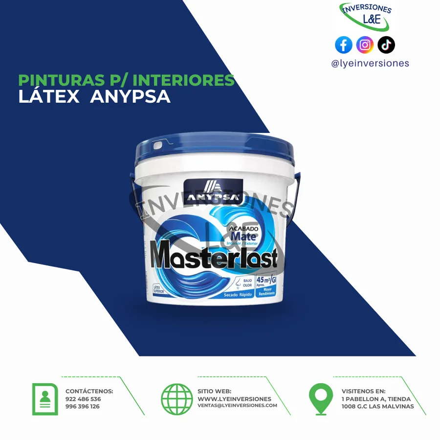 LATEX SUPERIOR MASTERLAST ACENTO AZUL ELECTRICO GN ANYPSA