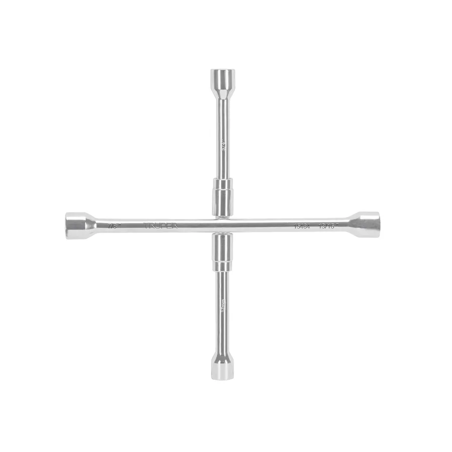 LLAVE DE CRUZ 14 PLEGABLE PULIDA Y CROMADA TRUPER"