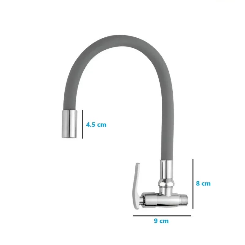 LLAVE DE LAVADERO PARED P/GANZO FLEX NEGRO C&A